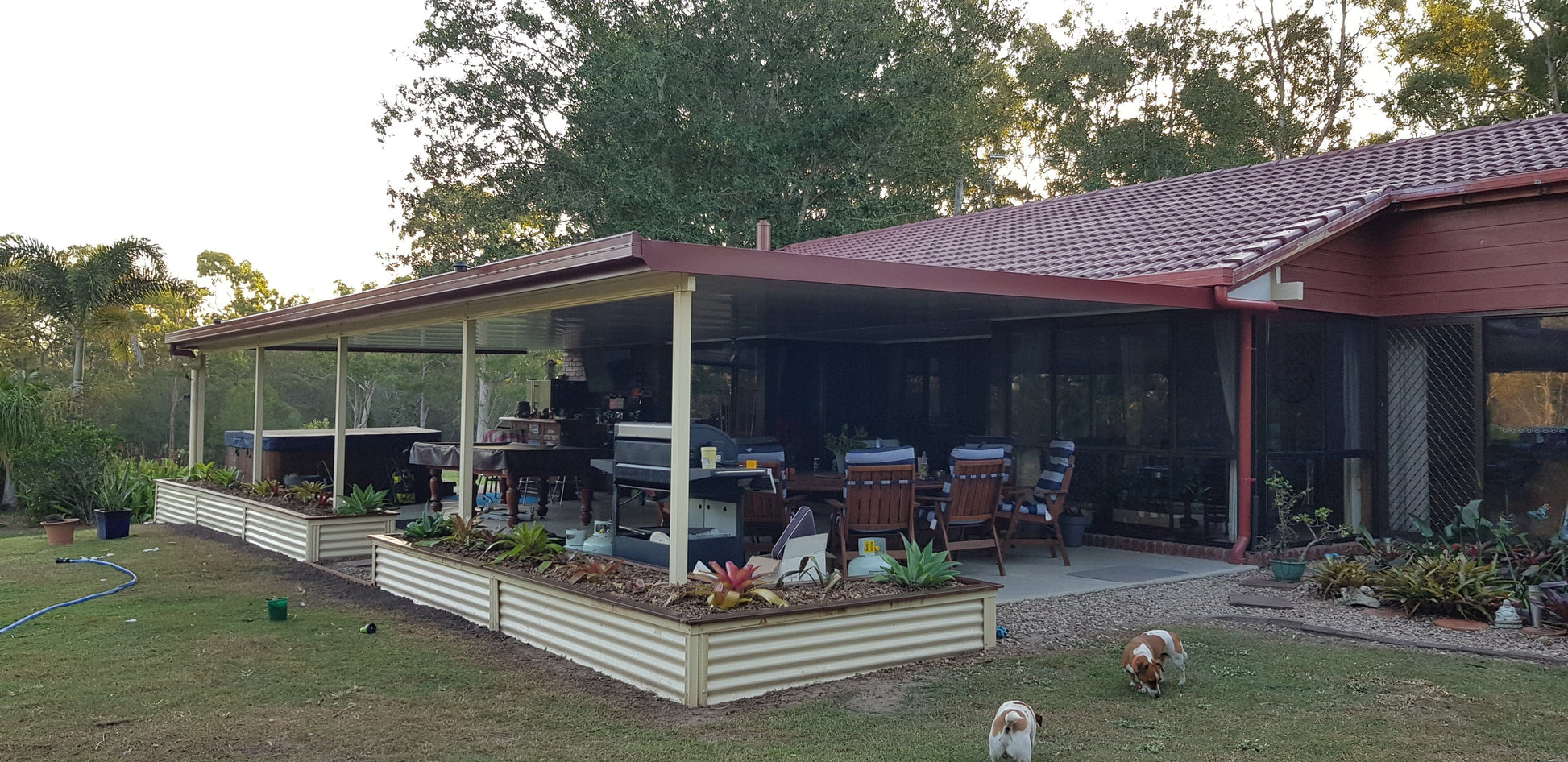 SmartKits Australia Attached, Flat Patio Roof- 5m (L) x 4m (W).