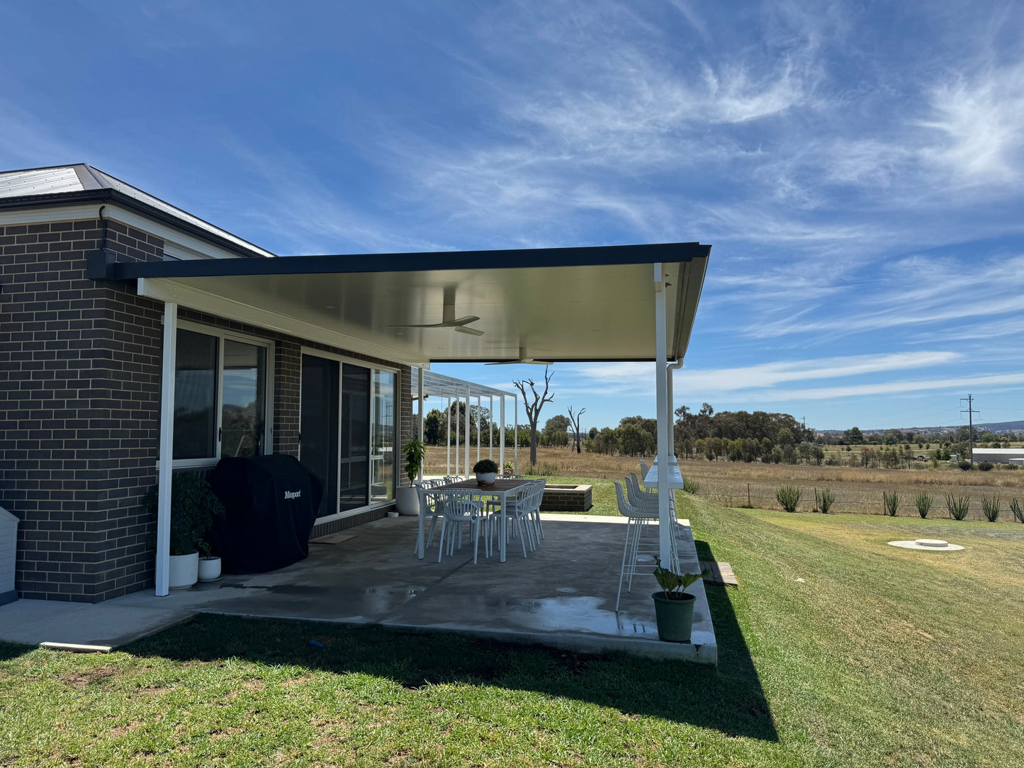 SmartKits Australia Attached, Flat Patio Roof- 9m (L) x 4m (W).