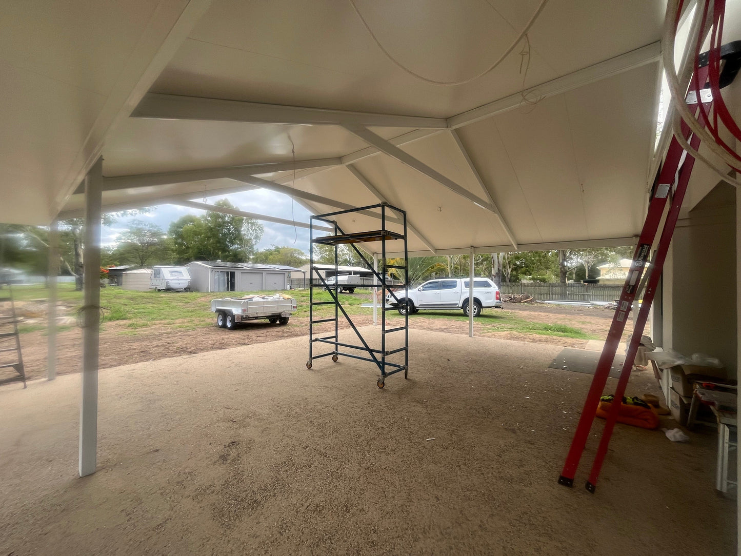 SmartKits Australia Attached, Gable Patio Roof- 11m (L) x 6m (W).