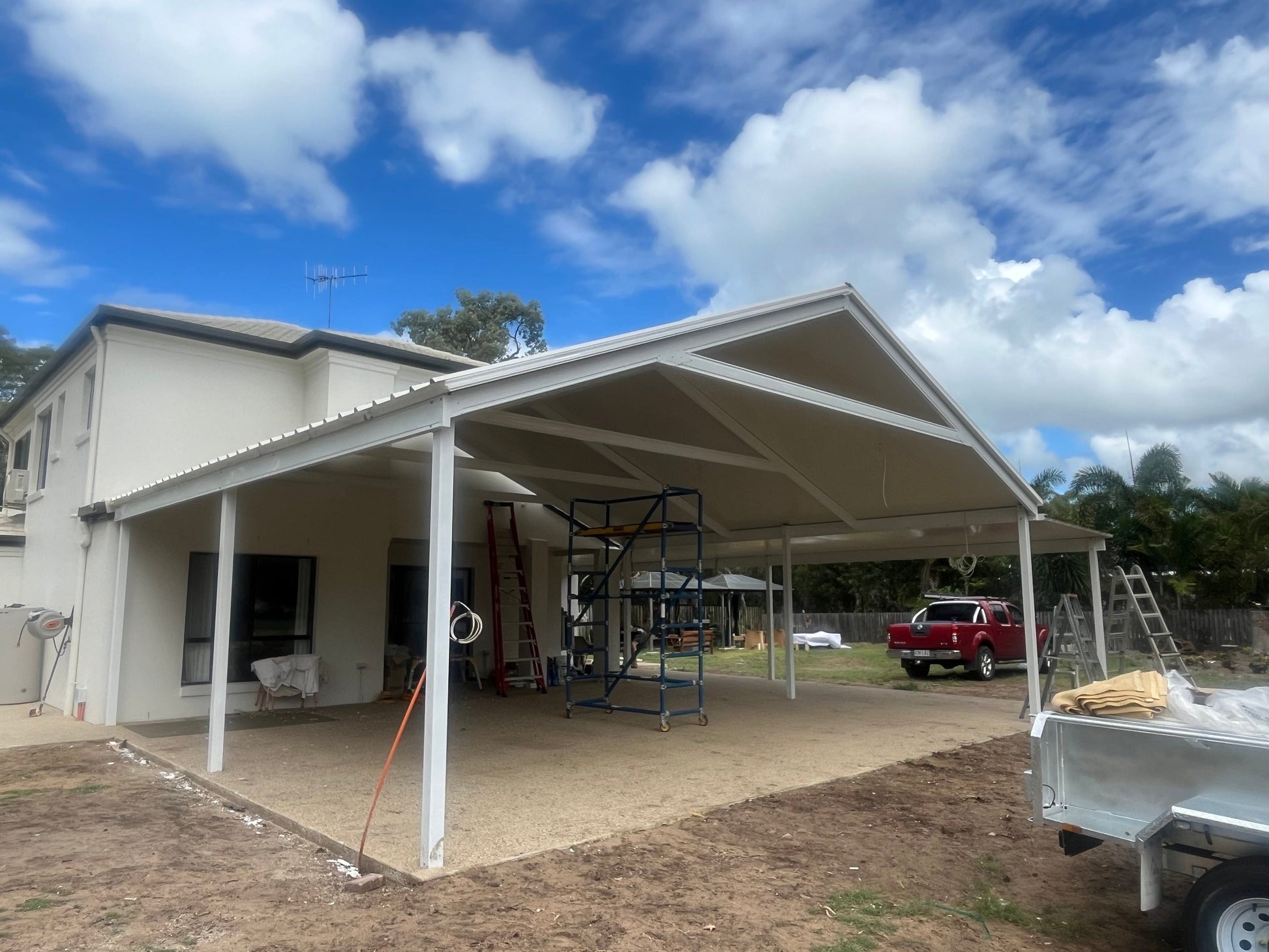 SmartKits Australia Attached, Gable Patio Roof- 11m (L) x 6m (W).