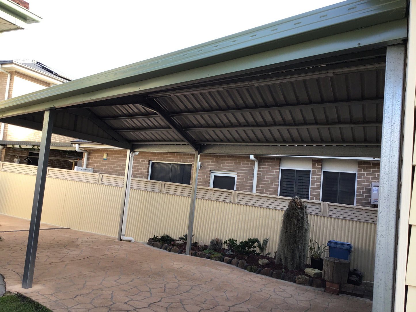 SmartKits Australia Attached, Gable Patio Roof- 12m (L) x 6m (W).