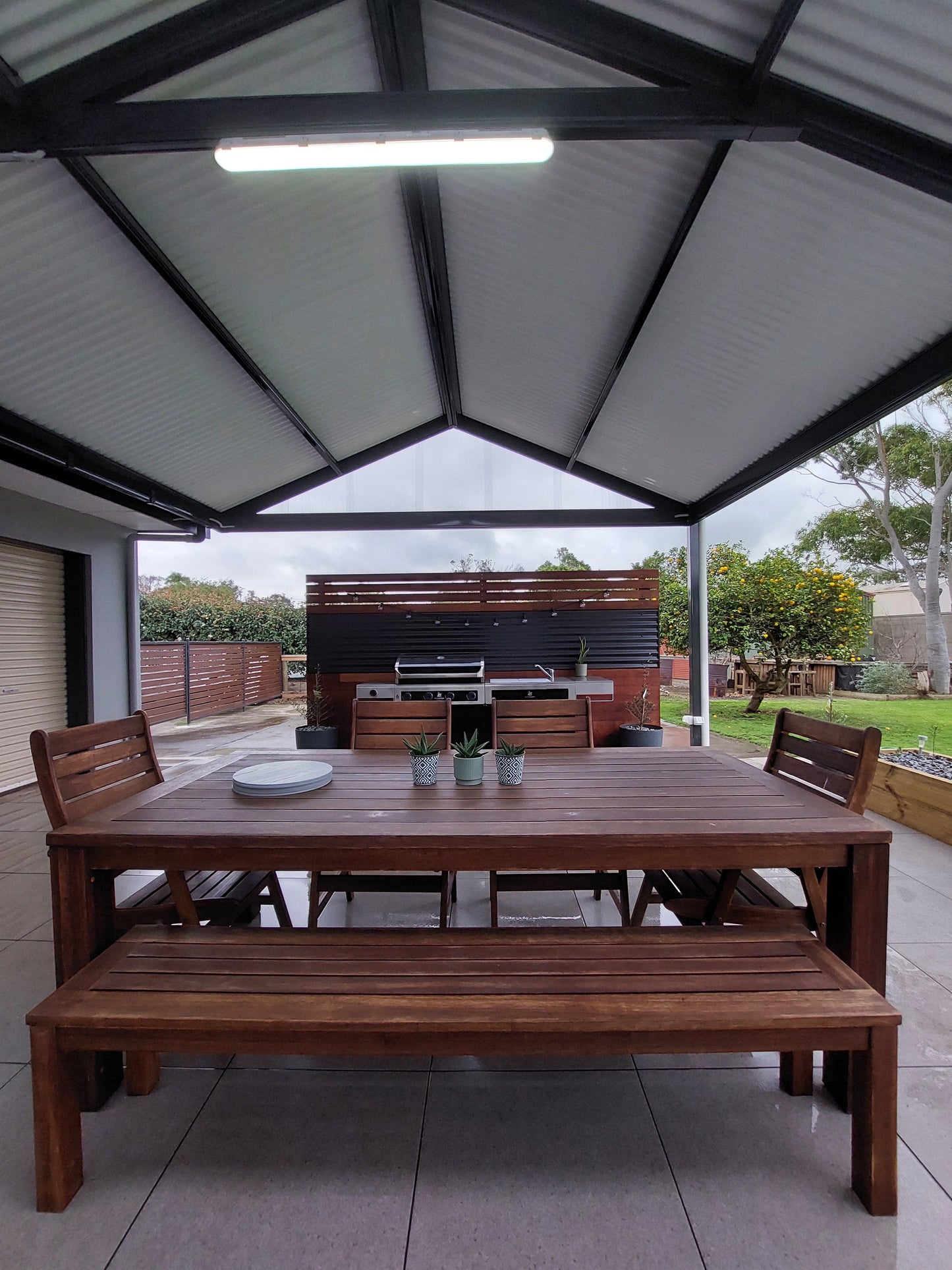 SmartKits Australia Attached, Gable Patio Roof- 3m (L) x 3m (W).
