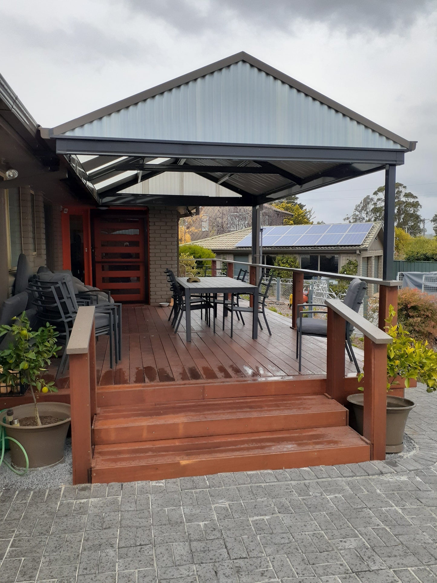 SmartKits Australia Attached, Gable Patio Roof- 3m (L) x 3m (W).