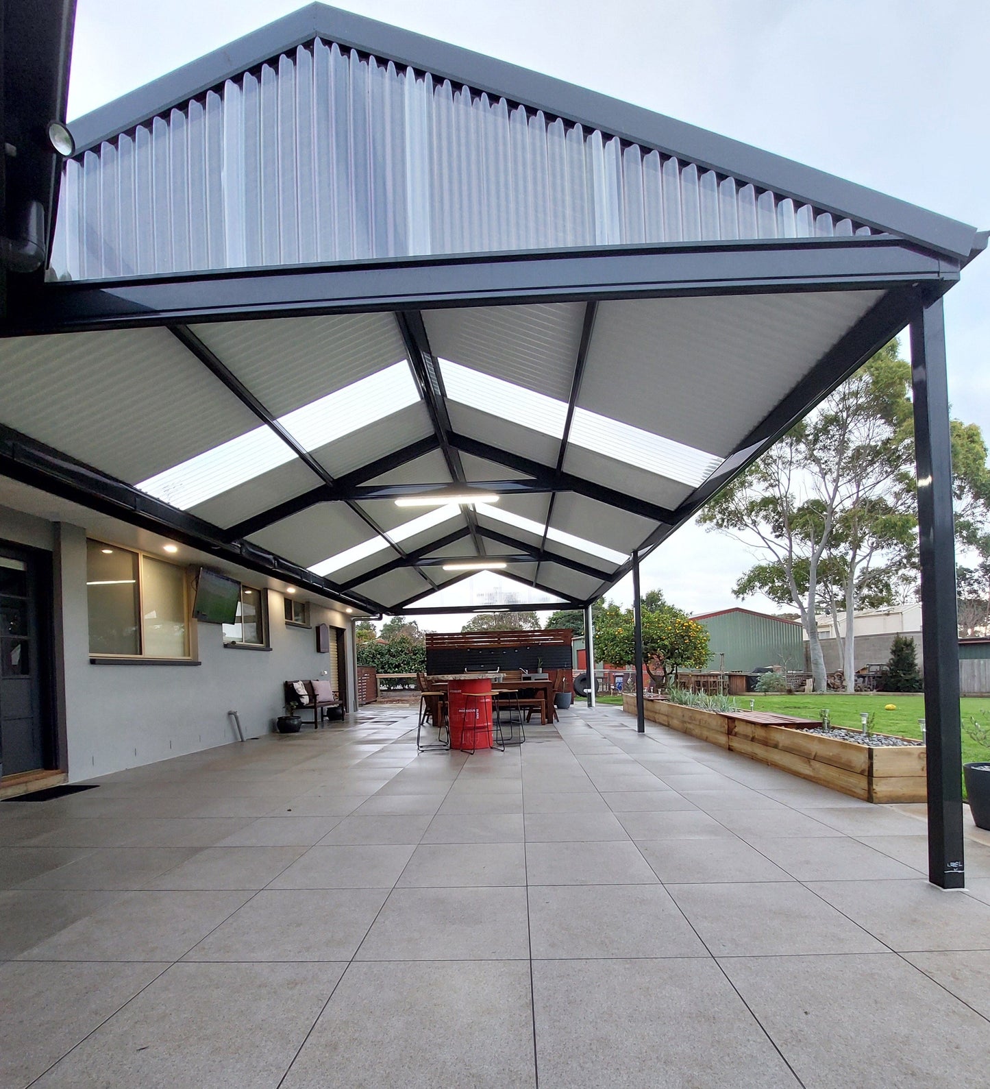 SmartKits Australia Attached, Gable Patio Roof- 3m (L) x 3m (W).