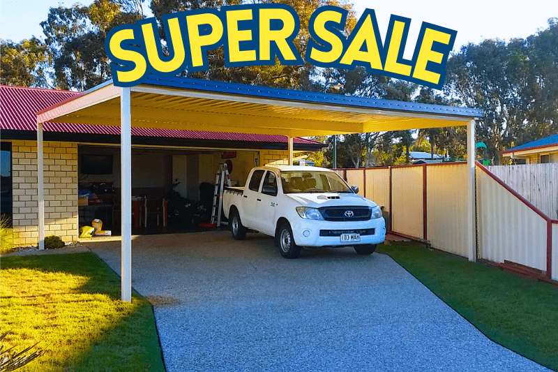 SmartKits Australia Flat Roof Carport-6m x 6m- Double Carport DIY Kit - SUPER SPECIAL