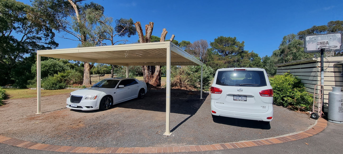 SmartKits Australia Flat Roof Carport-6m x 6m- Double Carport DIY Kit - SUPER SPECIAL
