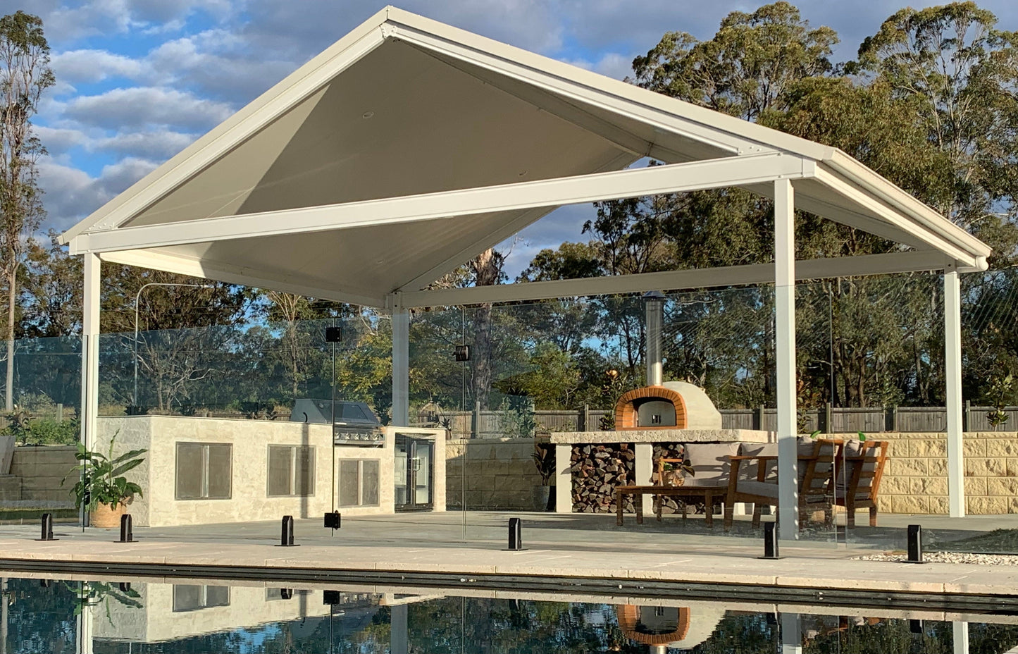 SmartKits Australia Pool Pavillion Gable Patio Roof- 7m x 5m X 2.4M