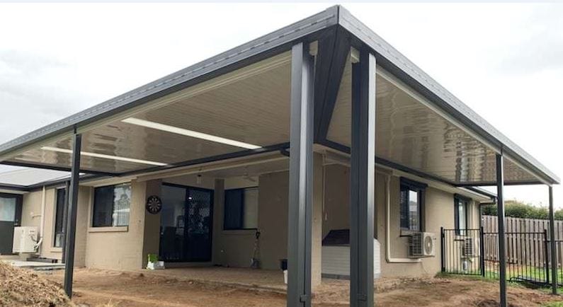 SmartKits Australia Attached, Flat Patio Roof- 11m (L) x 5m (W).