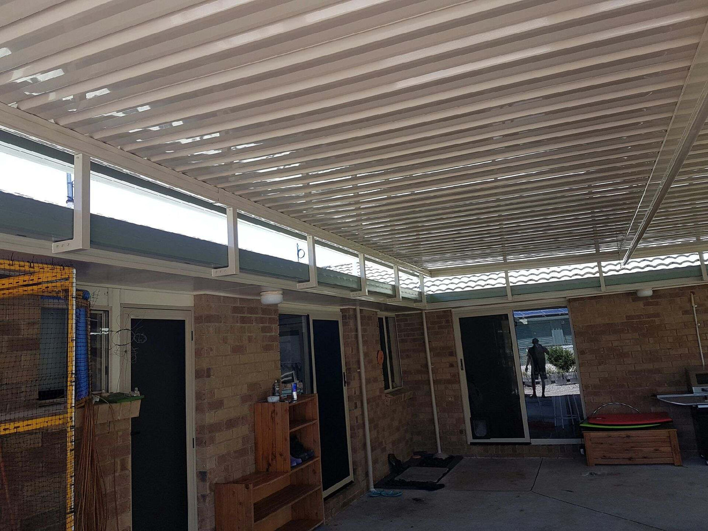 SmartKits Australia Attached, Flat Patio Roof- 12m (L) x 5m (W).