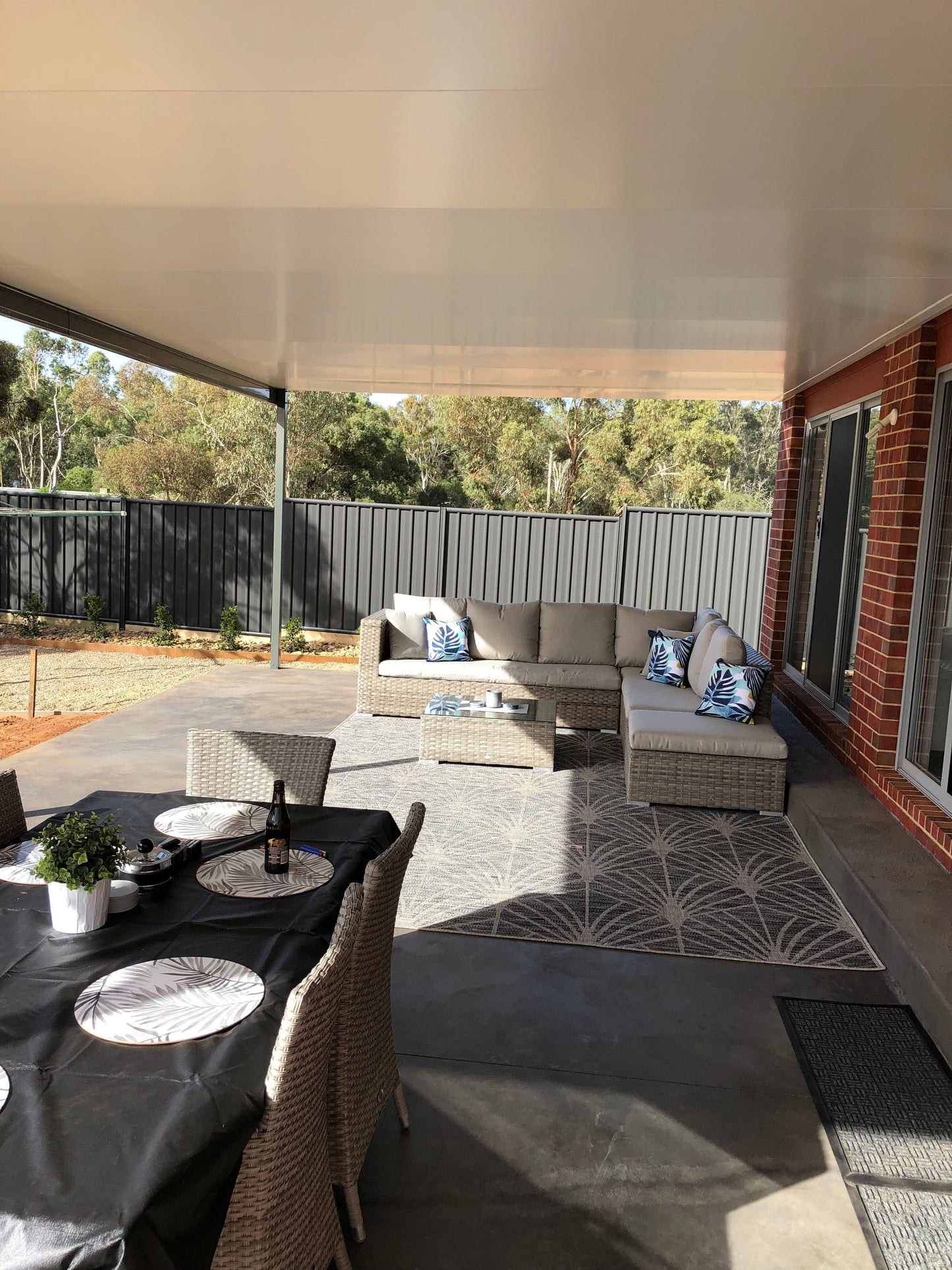 SmartKits Australia Attached, Flat Patio Roof- 12m (L) x 5m (W).