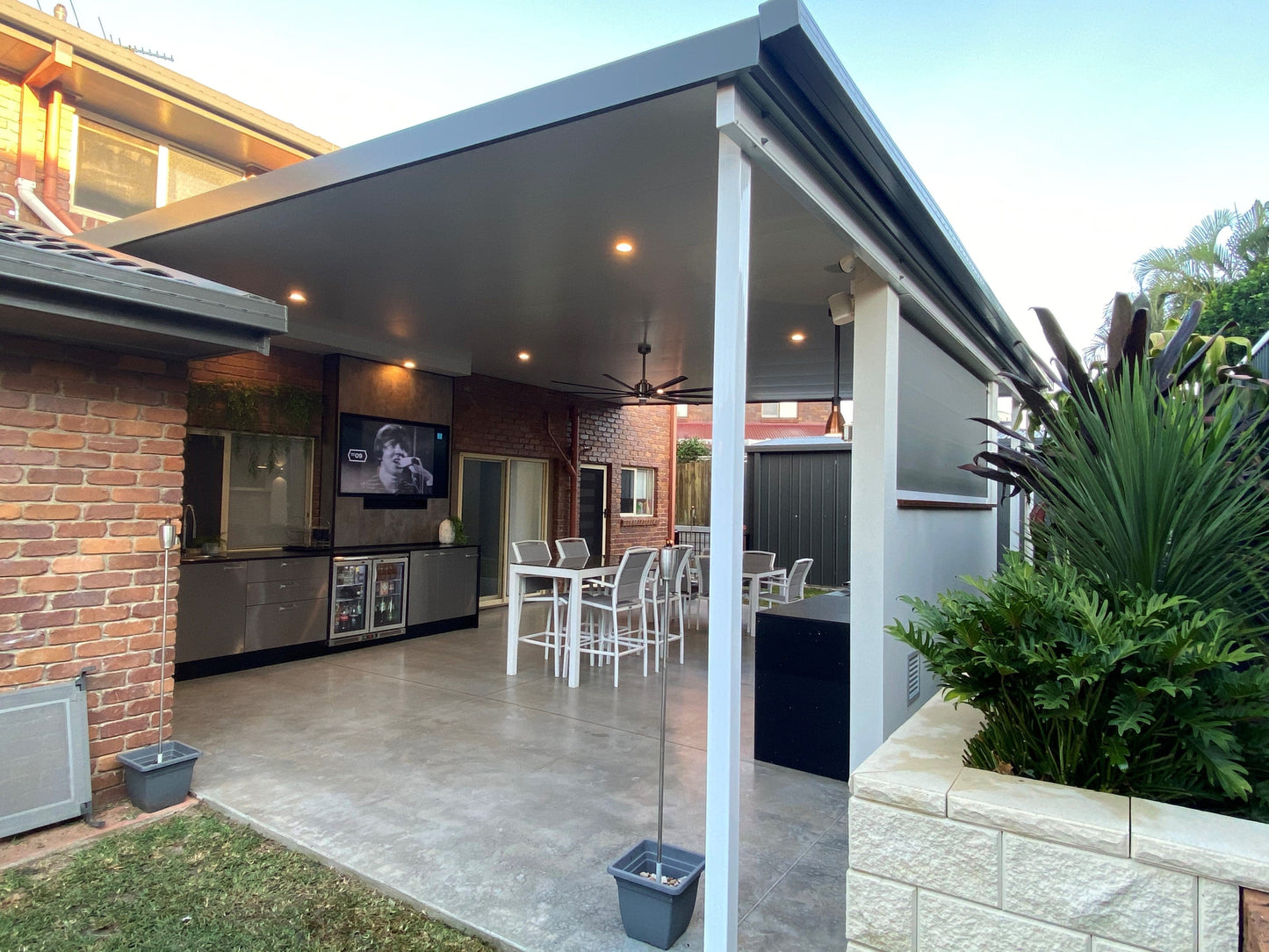 SmartKits Australia Attached, Flat Patio Roof- 12m (L) x 5m (W).