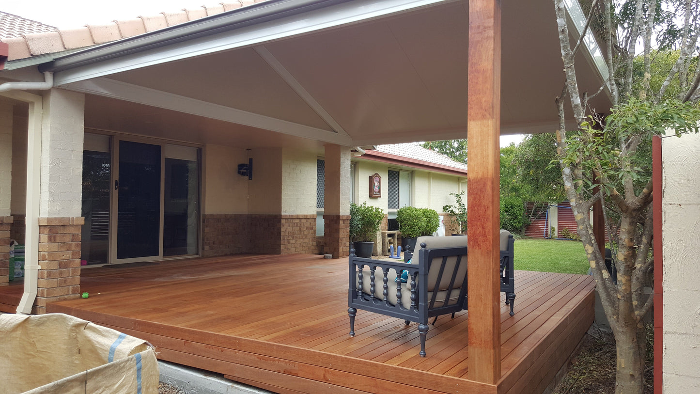 SmartKits Australia Attached, Gable Patio Roof- 3m (L) x 3m (W).