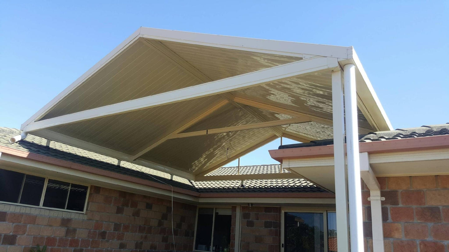 SmartKits Australia Attached, Gable Patio Roof- 3m (L) x 3m (W).