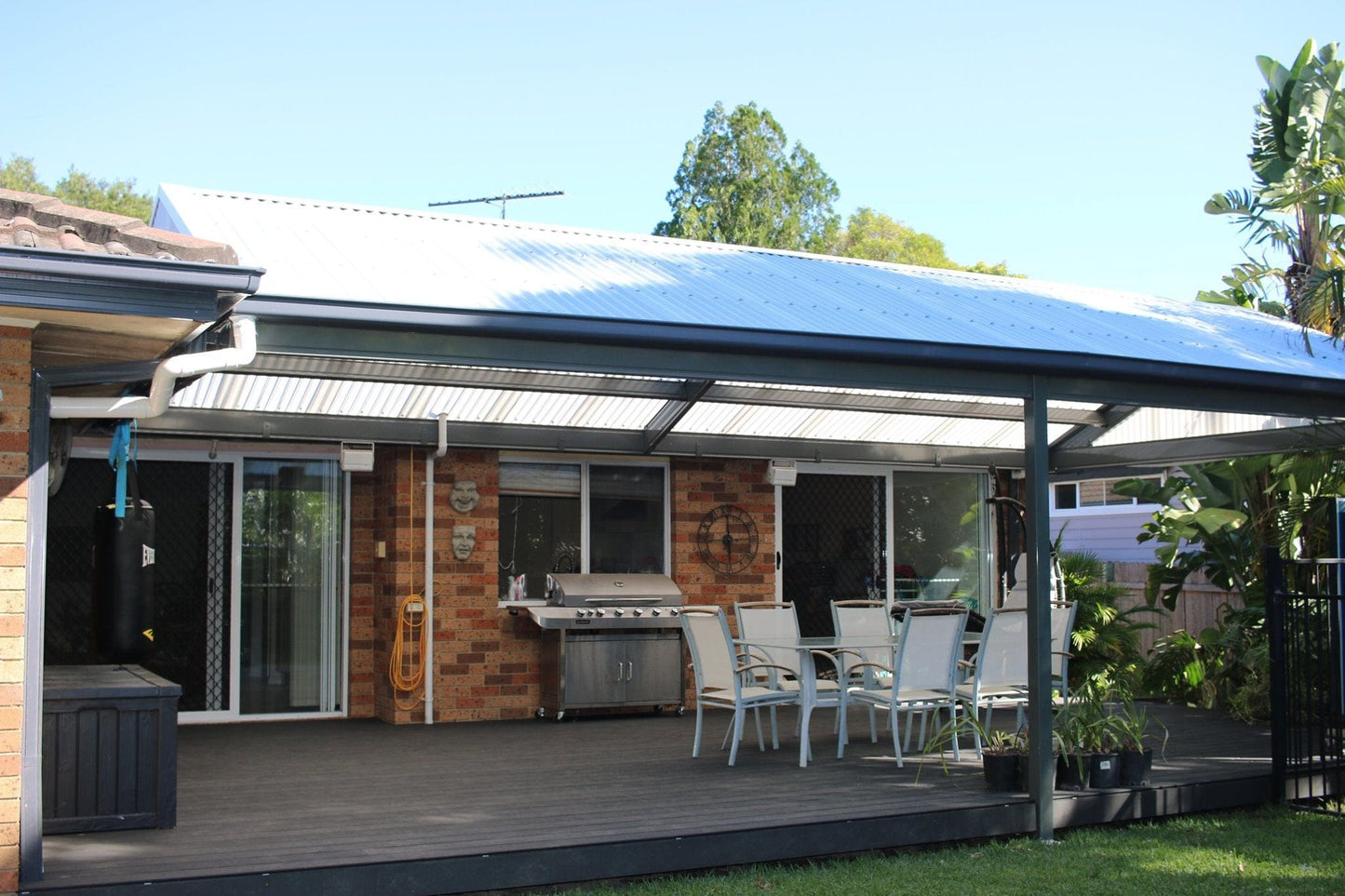 SmartKits Australia Attached, Gable Patio Roof- 9m (L) x 6m (W).