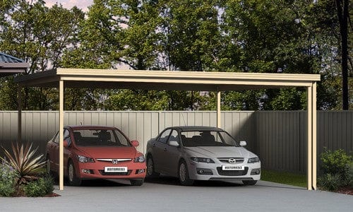 SmartKits Australia Flat Roof Carport- 6m (L) x 6m (W) - With All Options