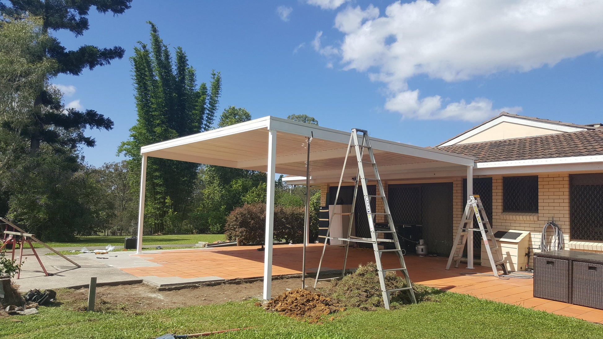 SmartKits Australia Flat Roof Carport- 8m (L) x 6m (W).