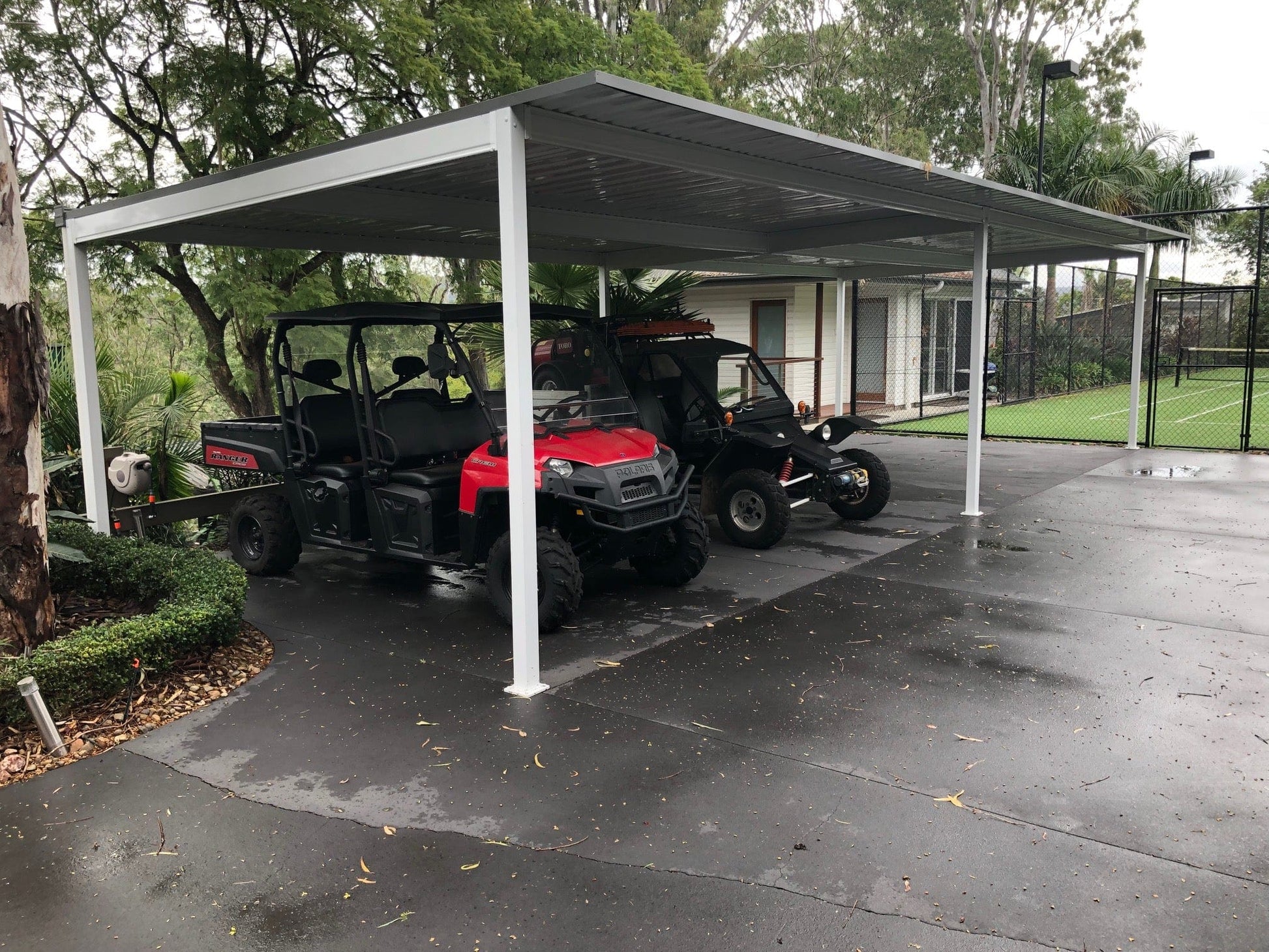 SmartKits Australia Flat Roof Carport- 8m (L) x 6m (W).