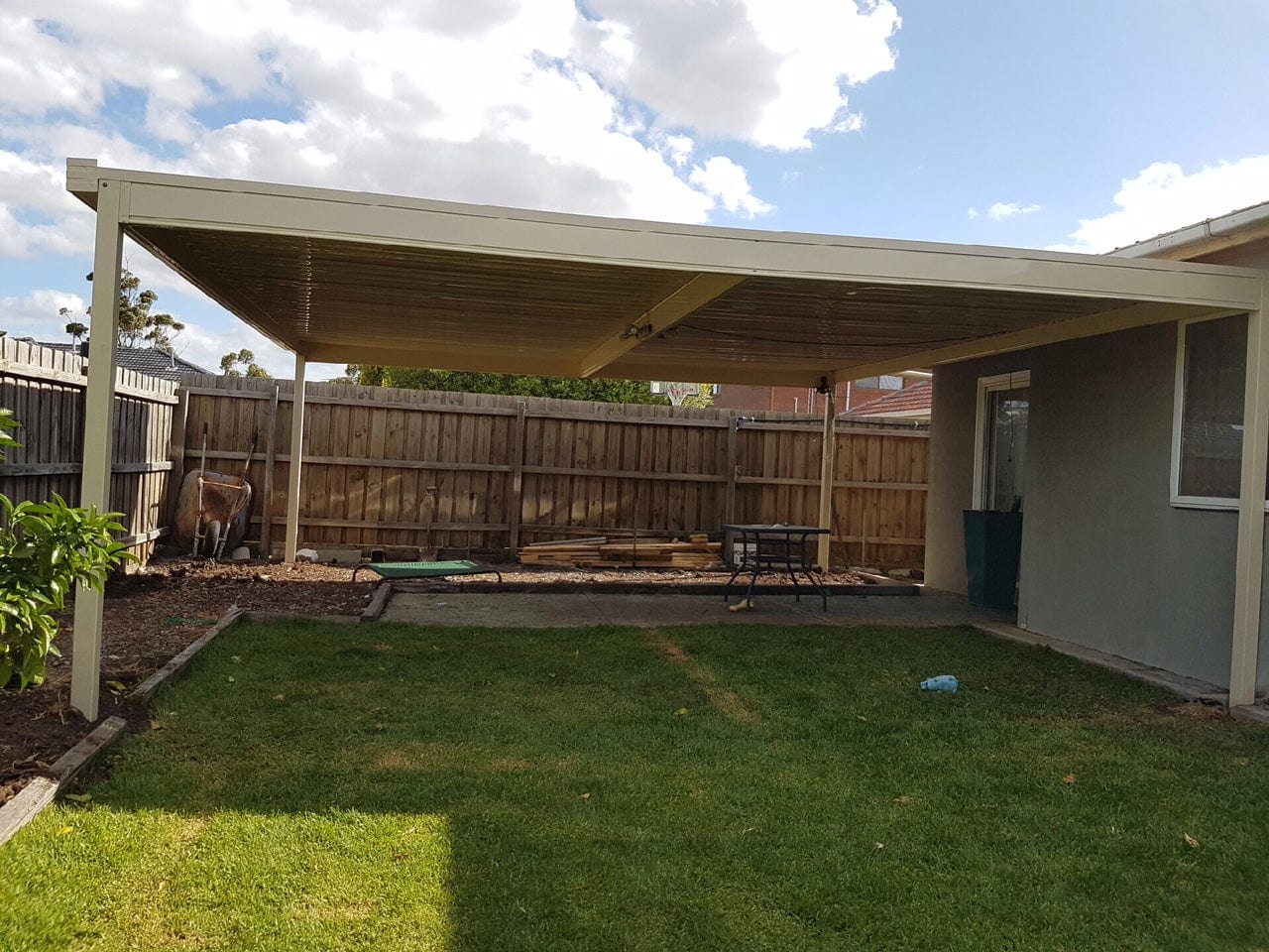 SmartKits Australia Flat Roof Carport- 8m (L) x 6m (W).