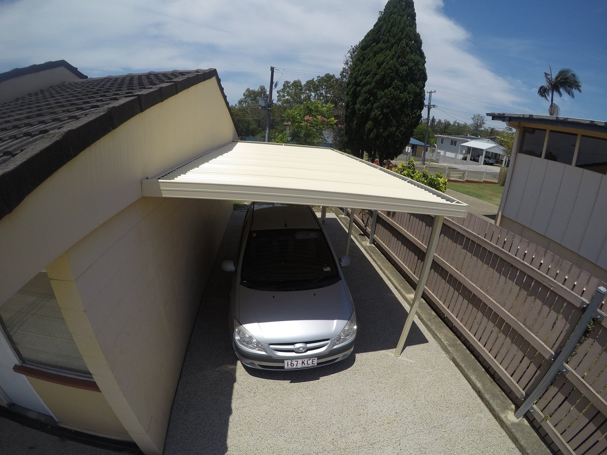 SmartKits Australia Flat Roof Carport- 8m (L) x 6m (W).