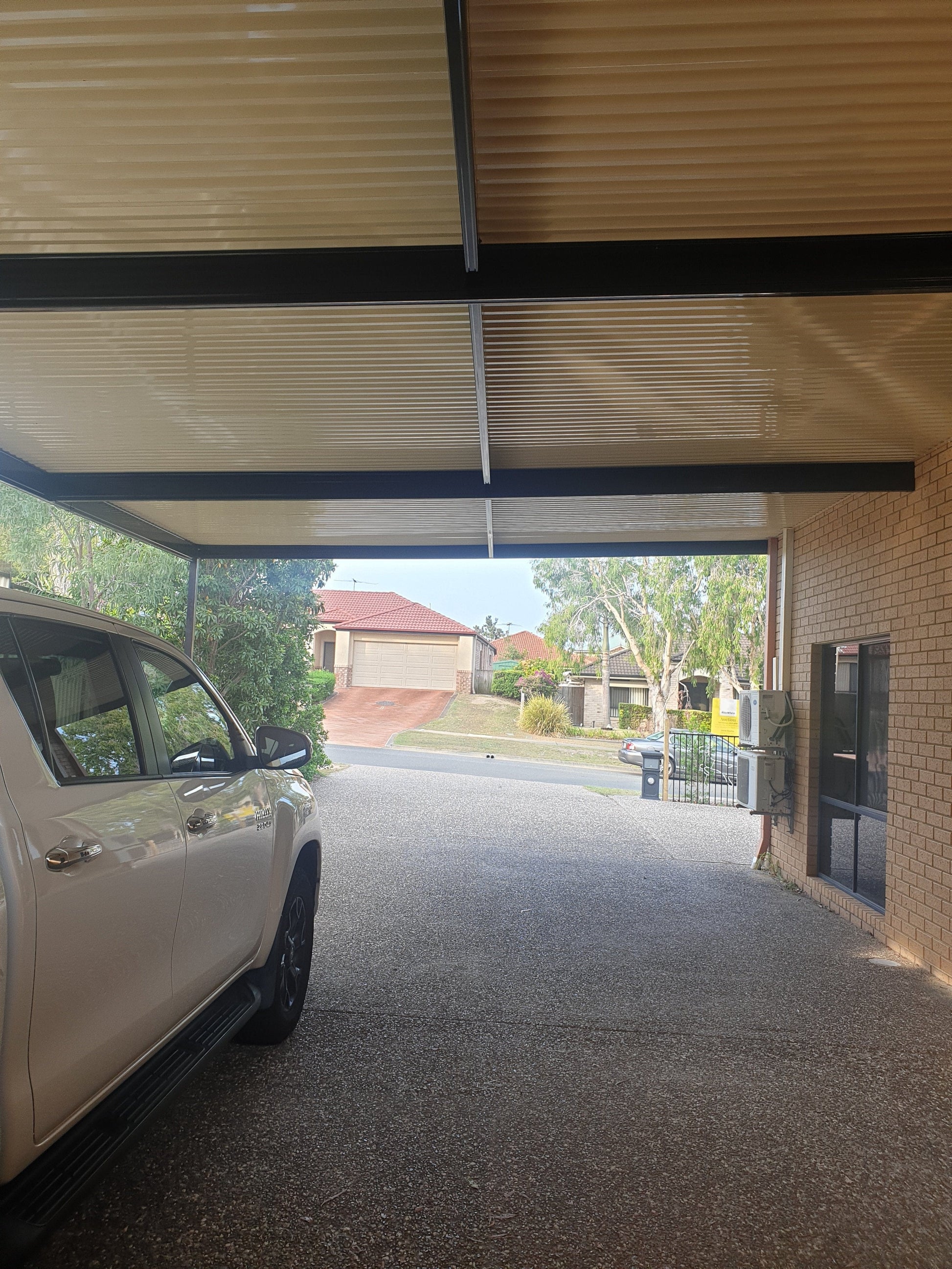 SmartKits Australia Flat Roof Carport- 8m (L) x 6m (W).