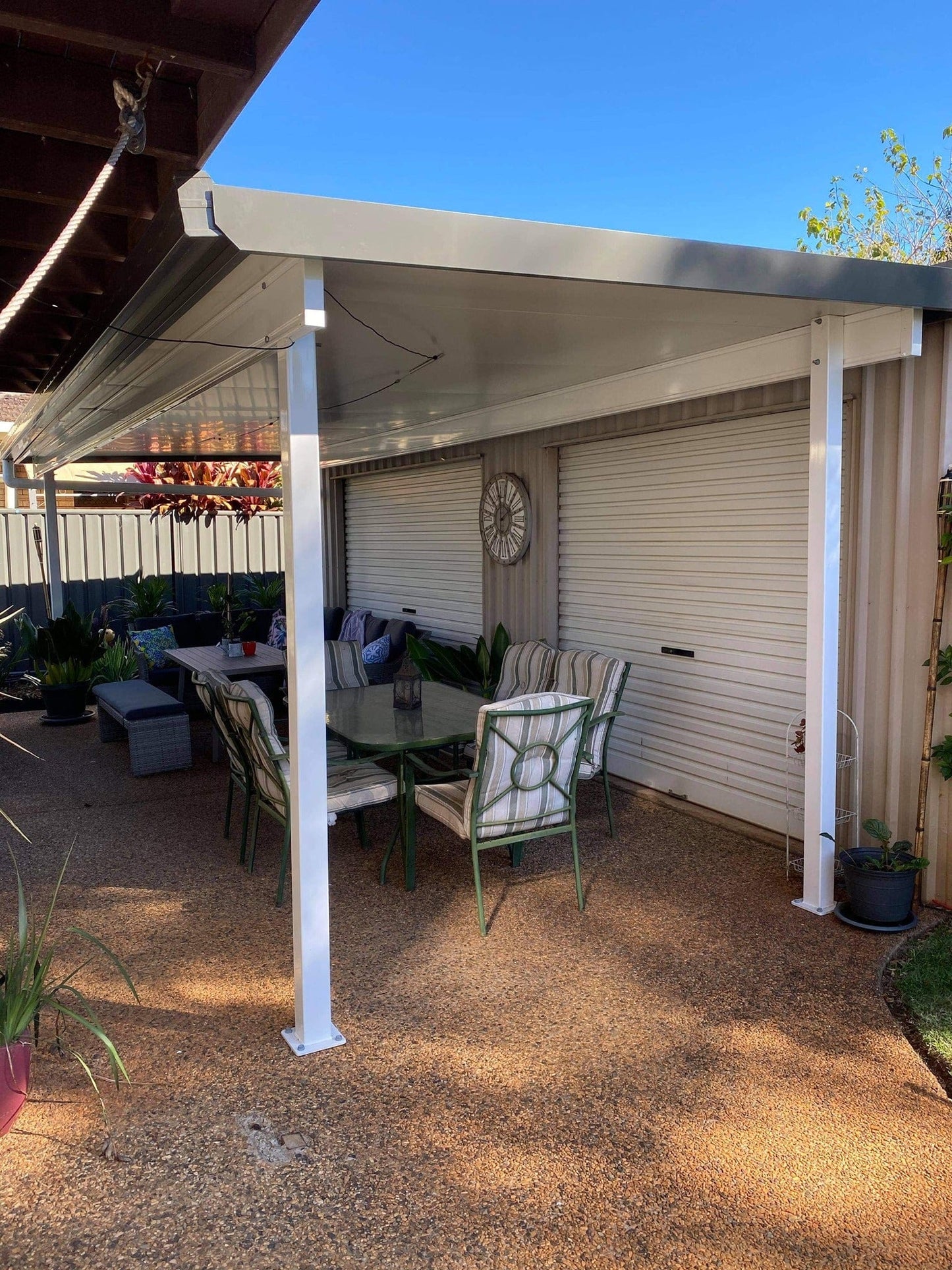 SmartKits Australia Free Standing, Flat Patio Roof- 3m (L) x 3m (W).