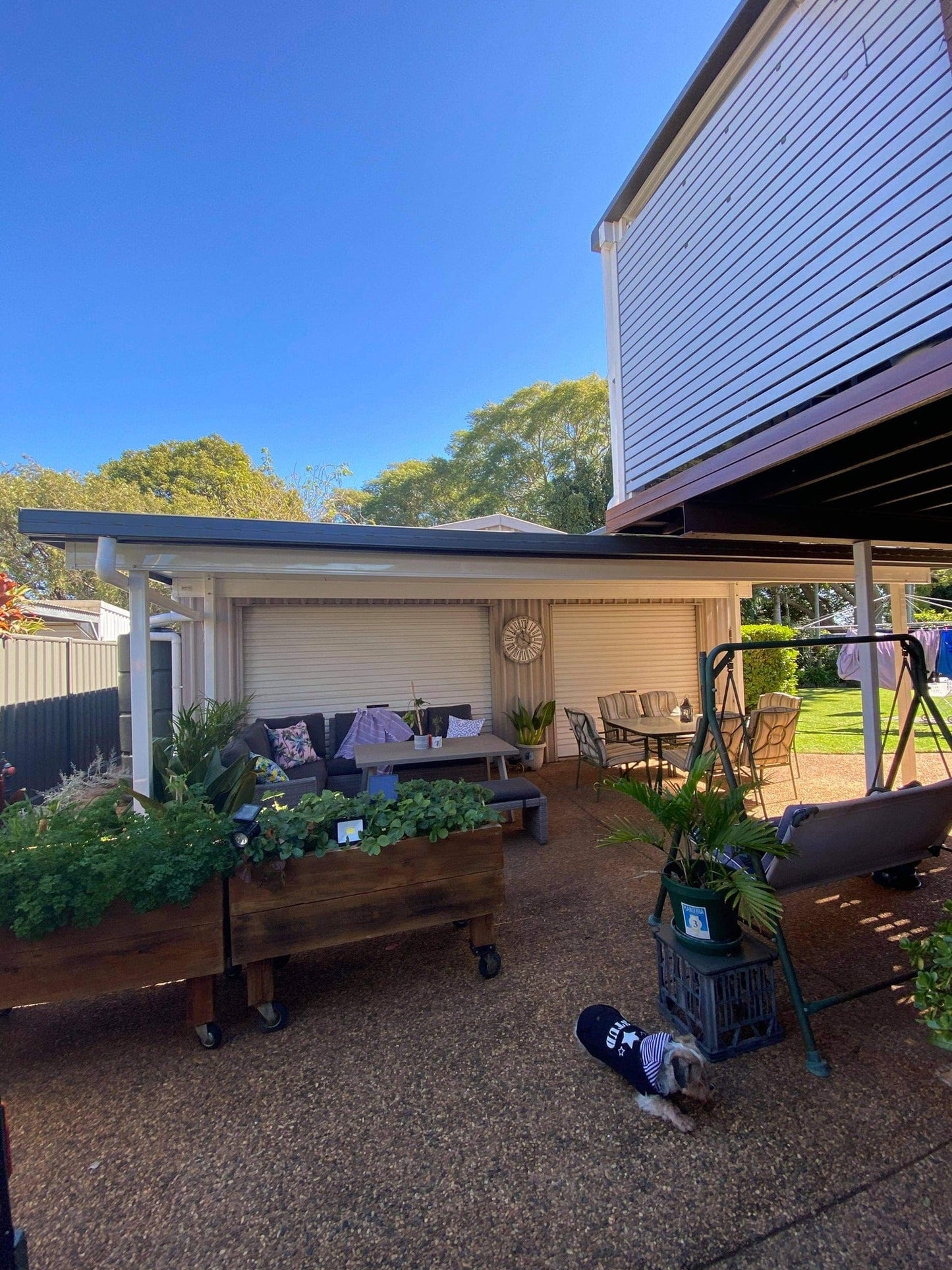 SmartKits Australia Free Standing, Flat Patio Roof- 5m (L) x 3m (W).
