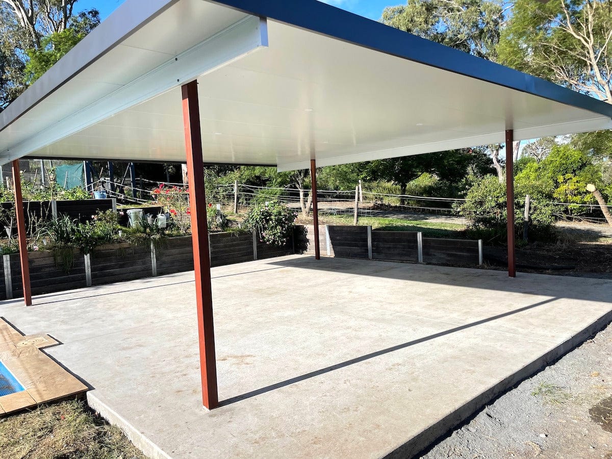 SmartKits Australia Free Standing, Flat Patio Roof- 6m (L) x 6m (W).