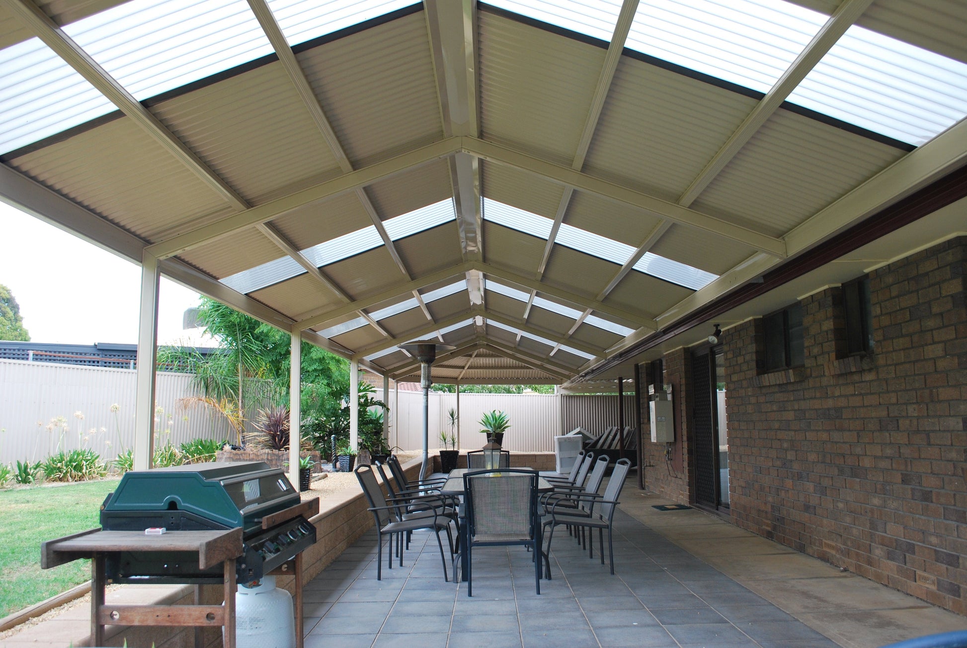 SmartKits Australia Freestanding, Gable Patio Roof- 12m (L) x 6m (W).