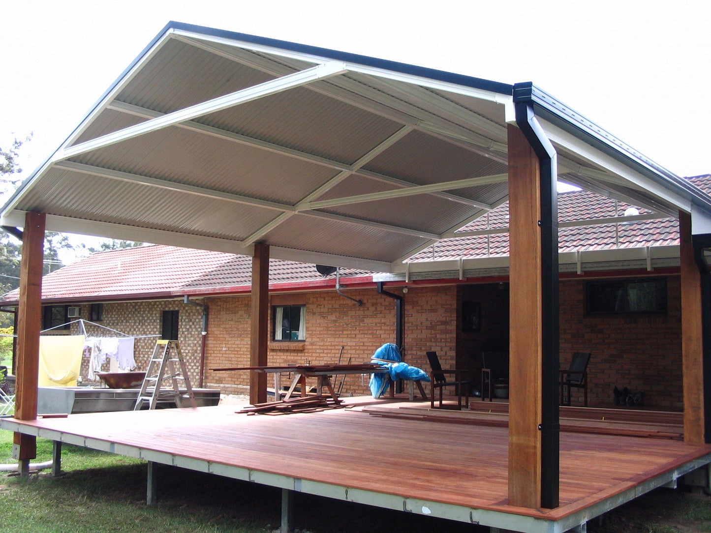 SmartKits Australia Freestanding, Gable Patio Roof- 3m (L) x 3m (W).