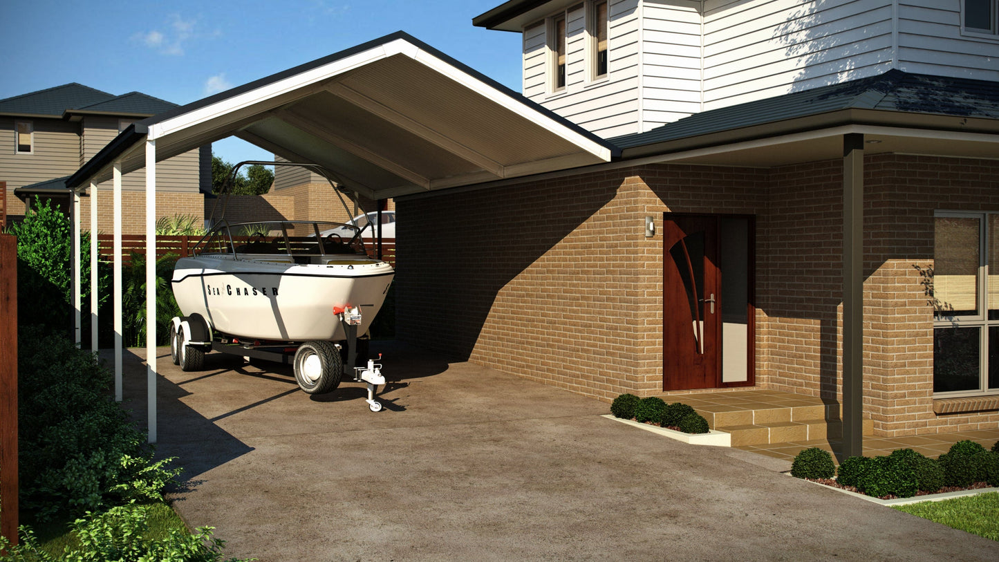 SmartKits Australia Gable Roof Carport- 7m (L) x 4m (W).