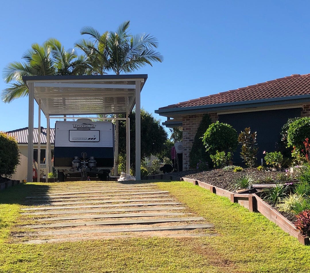 SmartKits Australia Skillion Caravan/Boatport- 8m (L) x 4m (W).