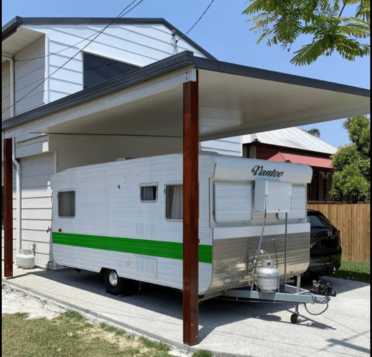 SmartKits Australia Skillion Caravan/Boatport- 8m (L) x 4m (W).