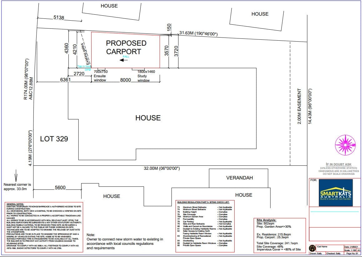 SmartKits Australia SmartKits- Site Plan for Building Approvals.