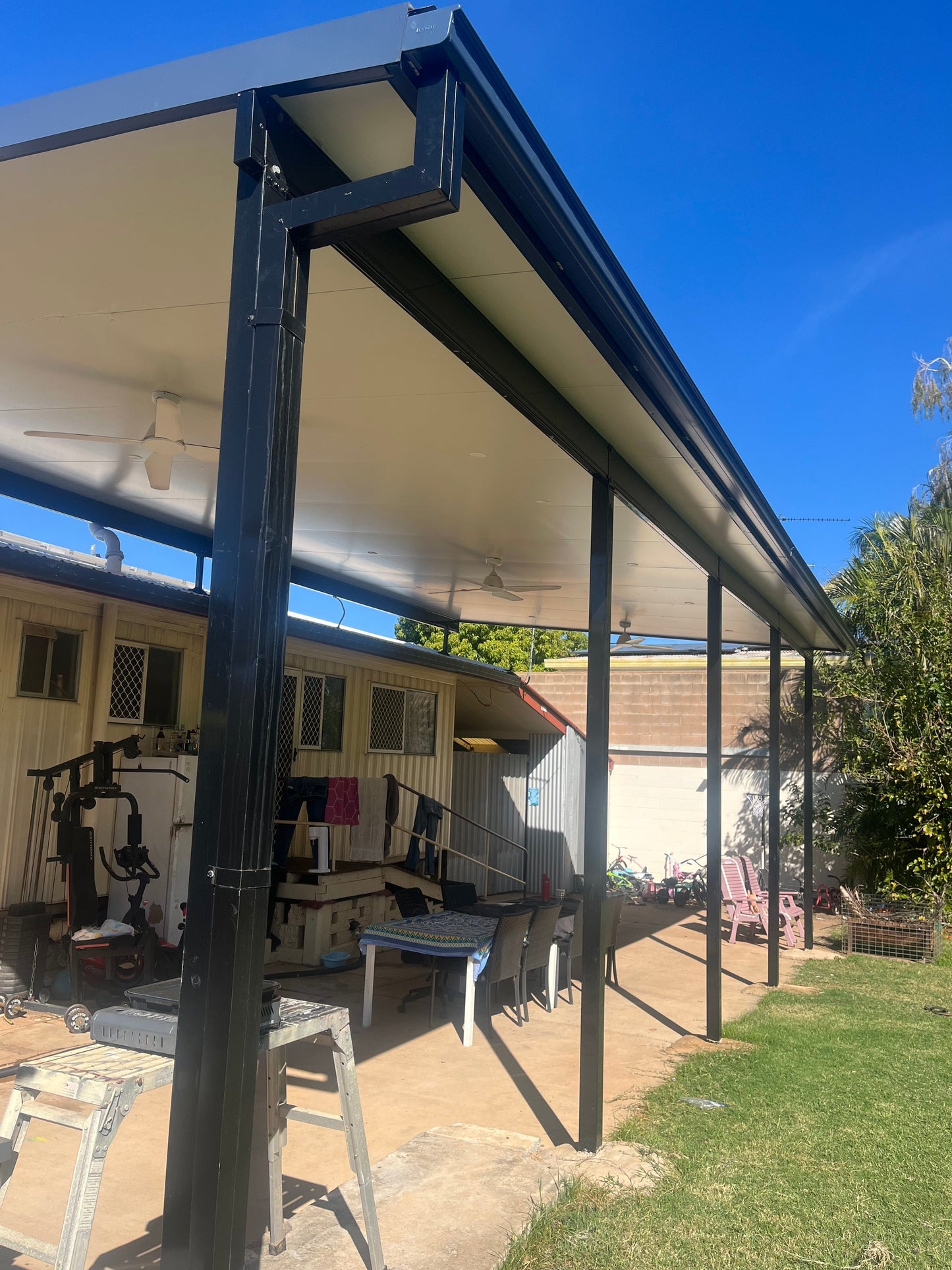 SmartKits Australia Attached, Flat Patio Roof- 10m (L) x 4m (W)
