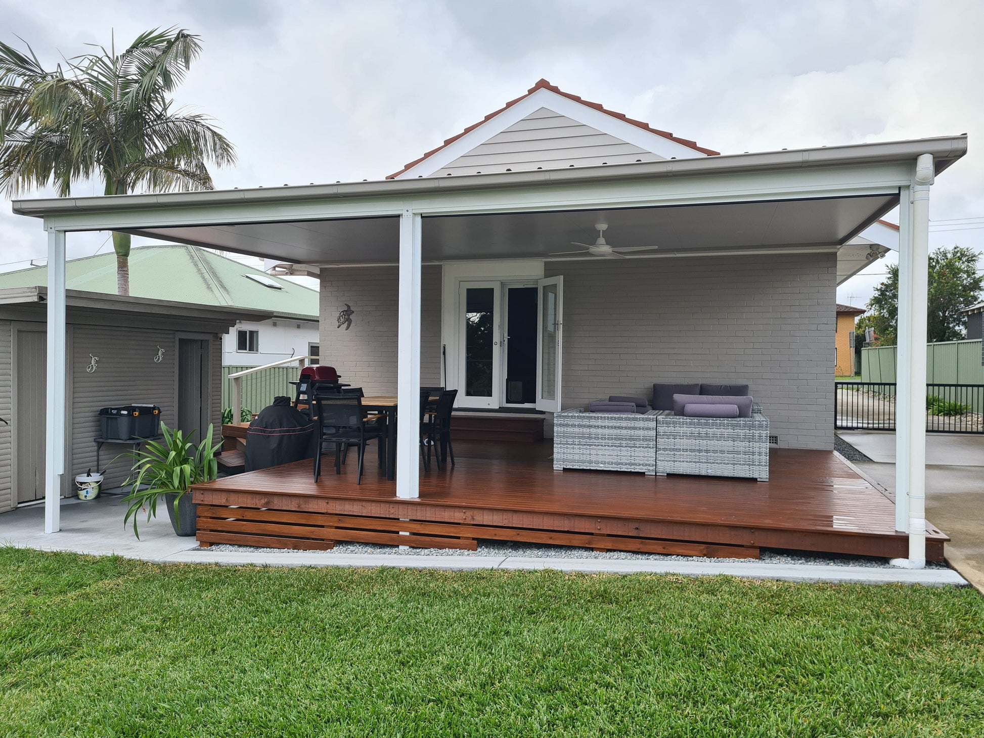 SmartKits Australia Attached, Flat Patio Roof- 9m (L) x 4m (W).