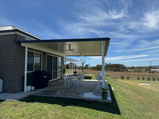 SmartKits Australia Attached, Flat Patio Roof- 9m (L) x 4m (W).