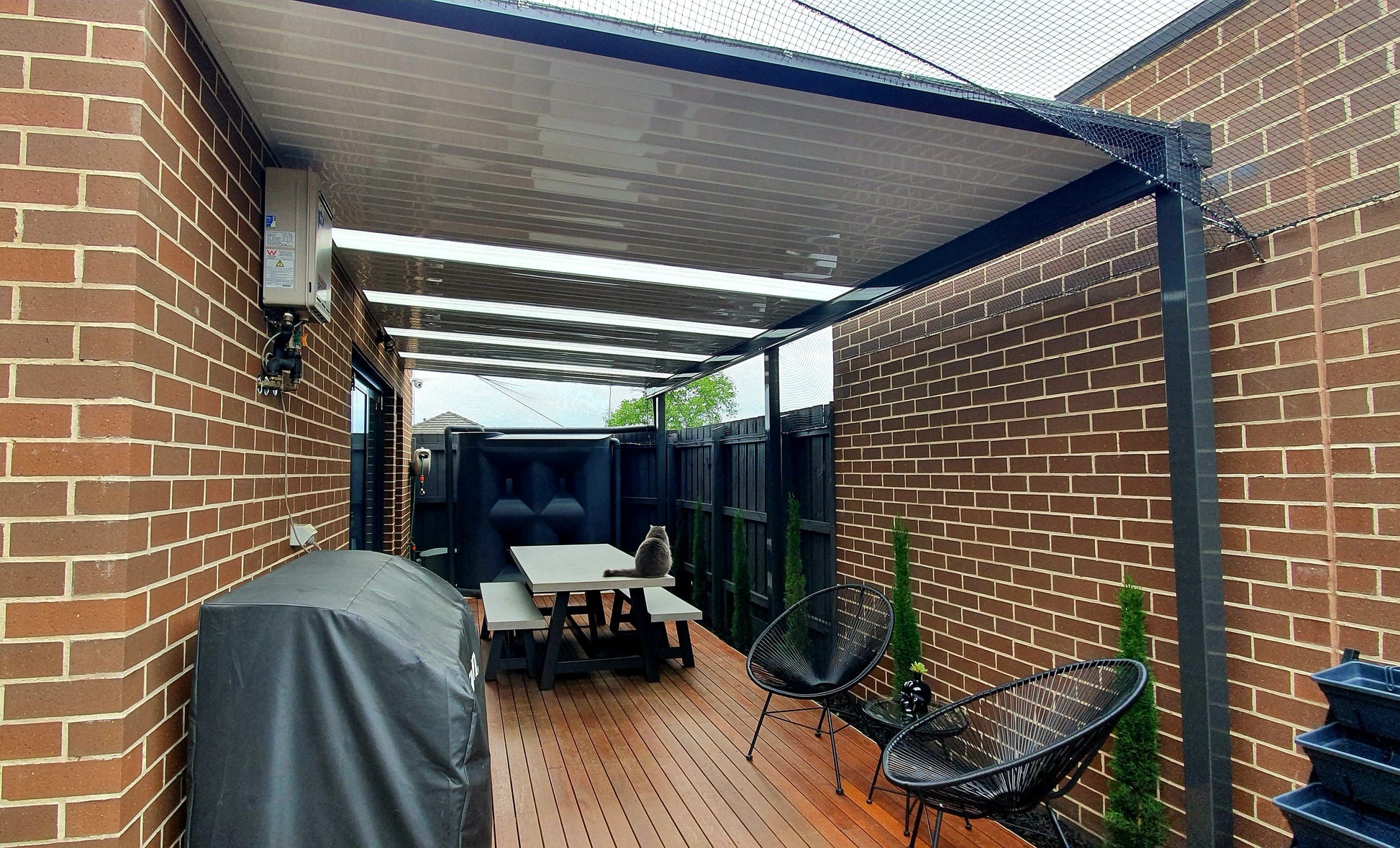 SmartKits Australia Attached, Flat Patio Roof- 9m (L) x 5m (W).