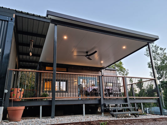 SmartKits Australia Attached, Flat Patio Roof- 9m (L) x 5m (W).