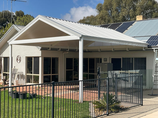 SmartKits Australia Attached, Gable Patio Roof- 3m (L) x 3m (W).