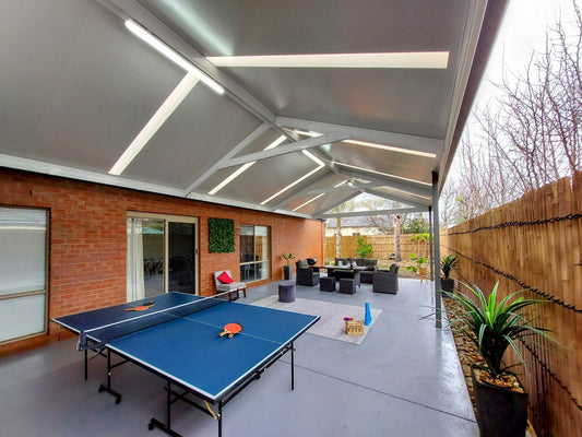 SmartKits Australia Attached, Gable Patio Roof- 3m (L) x 3m (W).