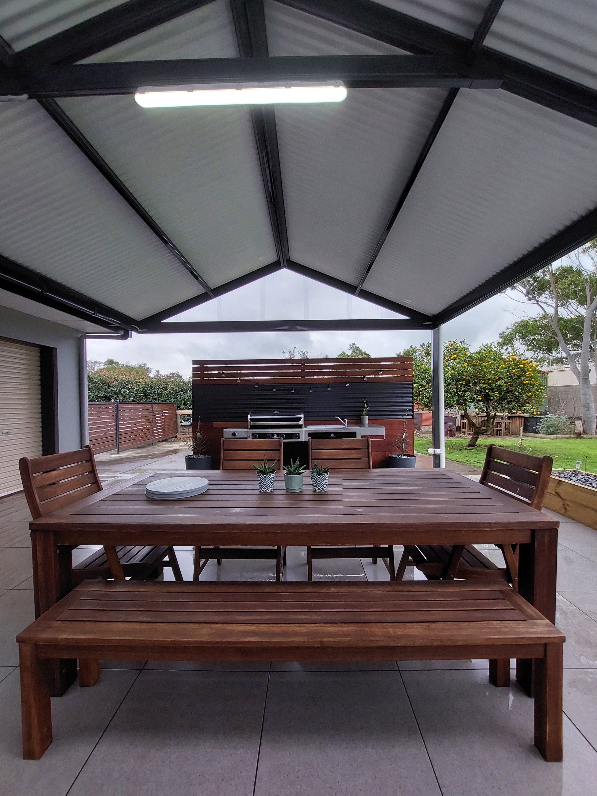 SmartKits Australia Attached, Gable Patio Roof- 3m (L) x 3m (W).