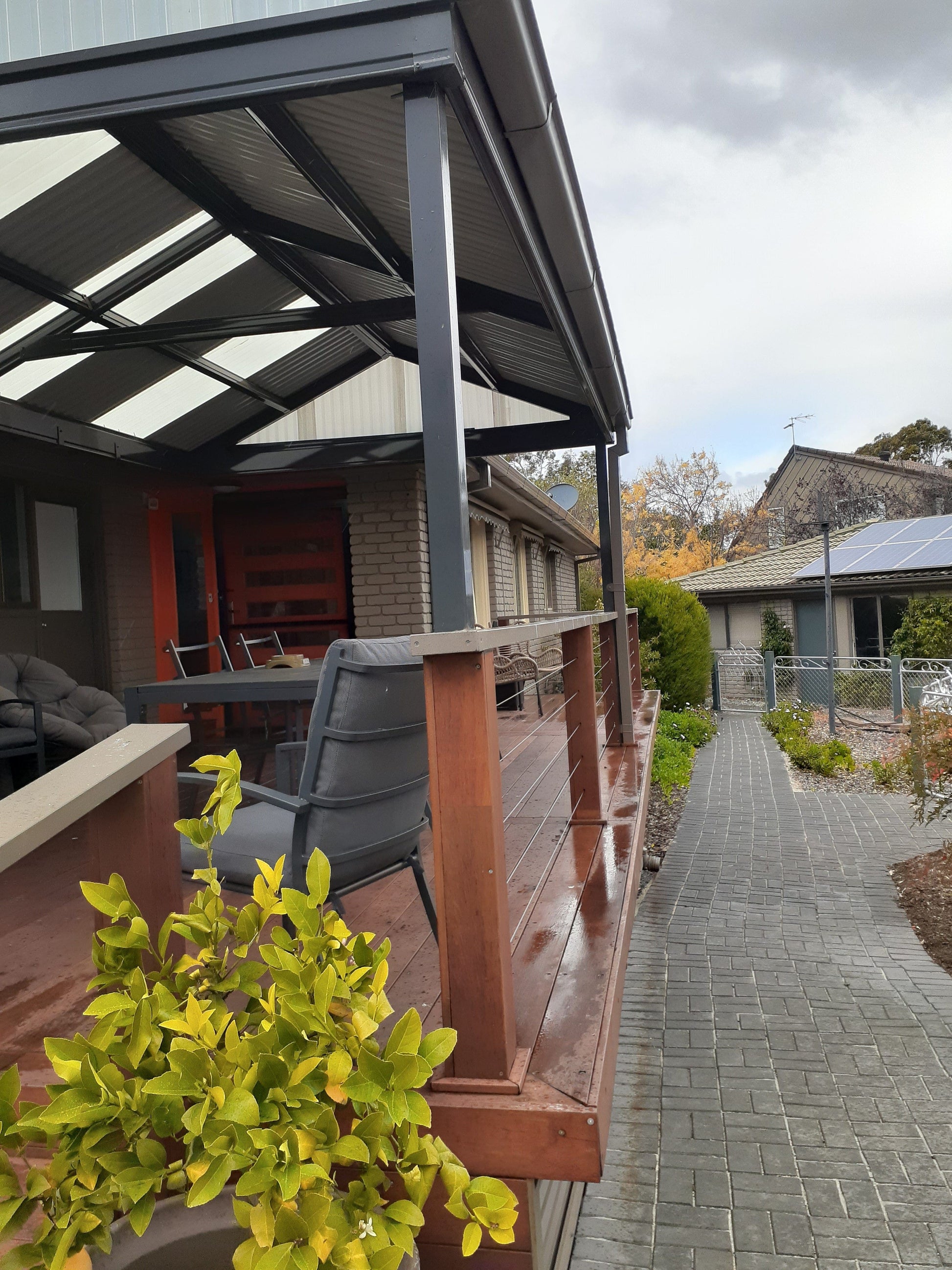 SmartKits Australia Attached, Gable Patio Roof- 3m (L) x 3m (W).