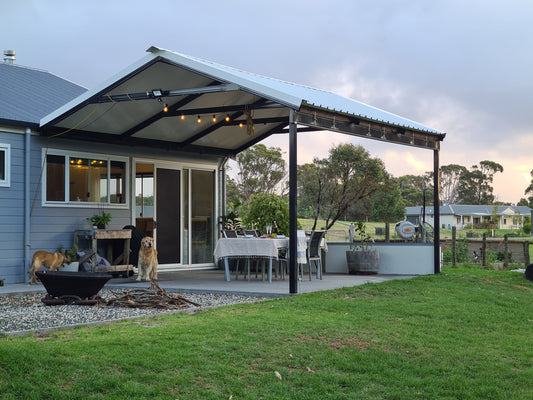 SmartKits Australia Attached, Gable Patio Roof- 3m (L) x 3m (W).