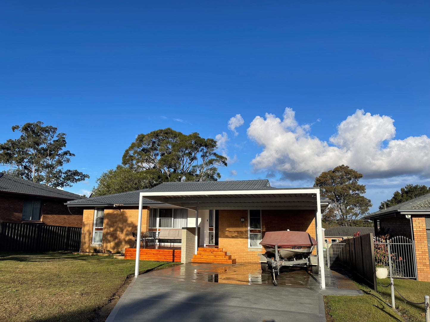 SmartKits Australia Flat Roof Carport- 6m (L) x 6m (W) - With Options