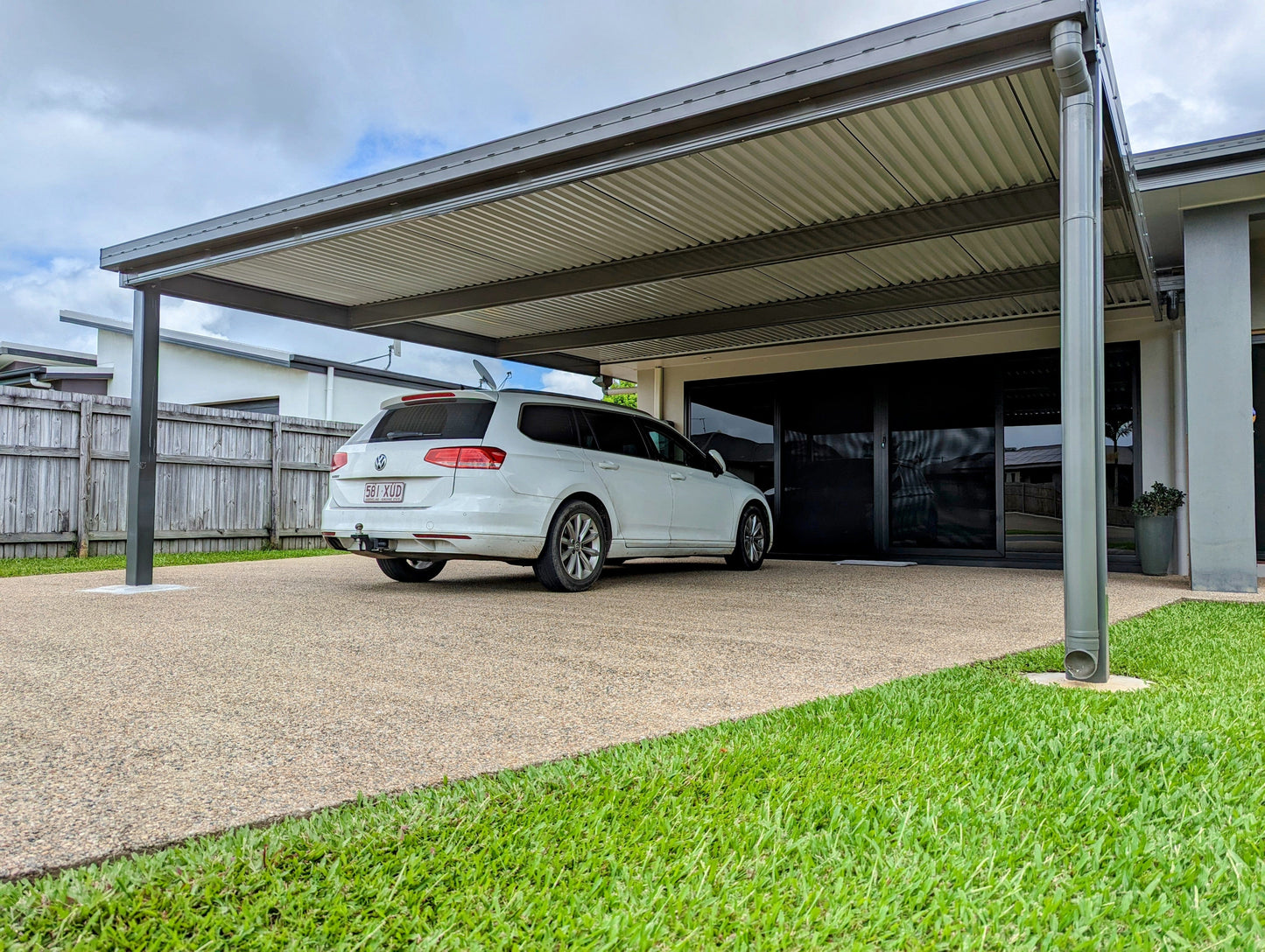 SmartKits Australia Flat Roof Carport- 6m (L) x 6m (W) - With Options