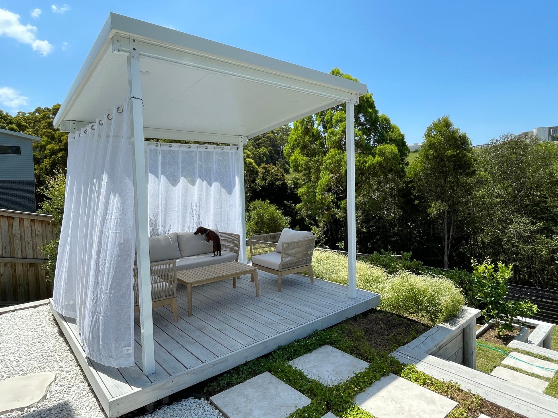 SmartKits Australia Free Standing, Flat Patio Roof- 3m (L) x 3m (W).