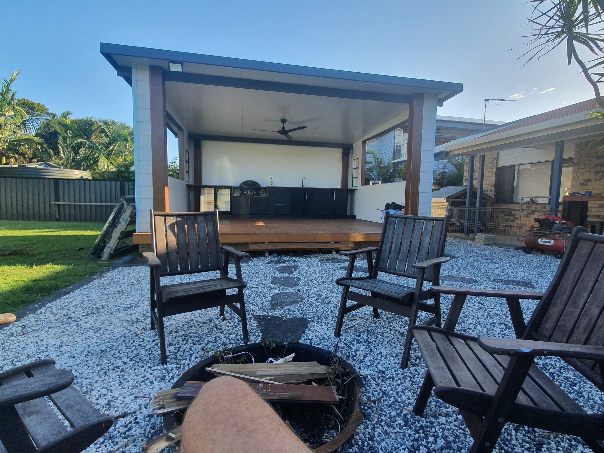 SmartKits Australia Free Standing, Flat Patio Roof- 3m (L) x 3m (W).