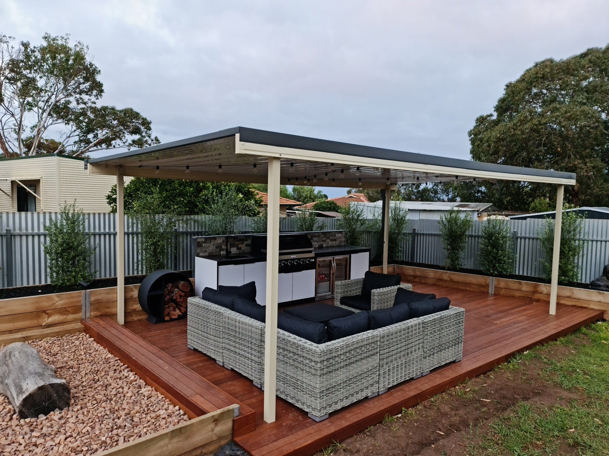 SmartKits Australia Free Standing, Flat Patio Roof- 3m (L) x 3m (W).