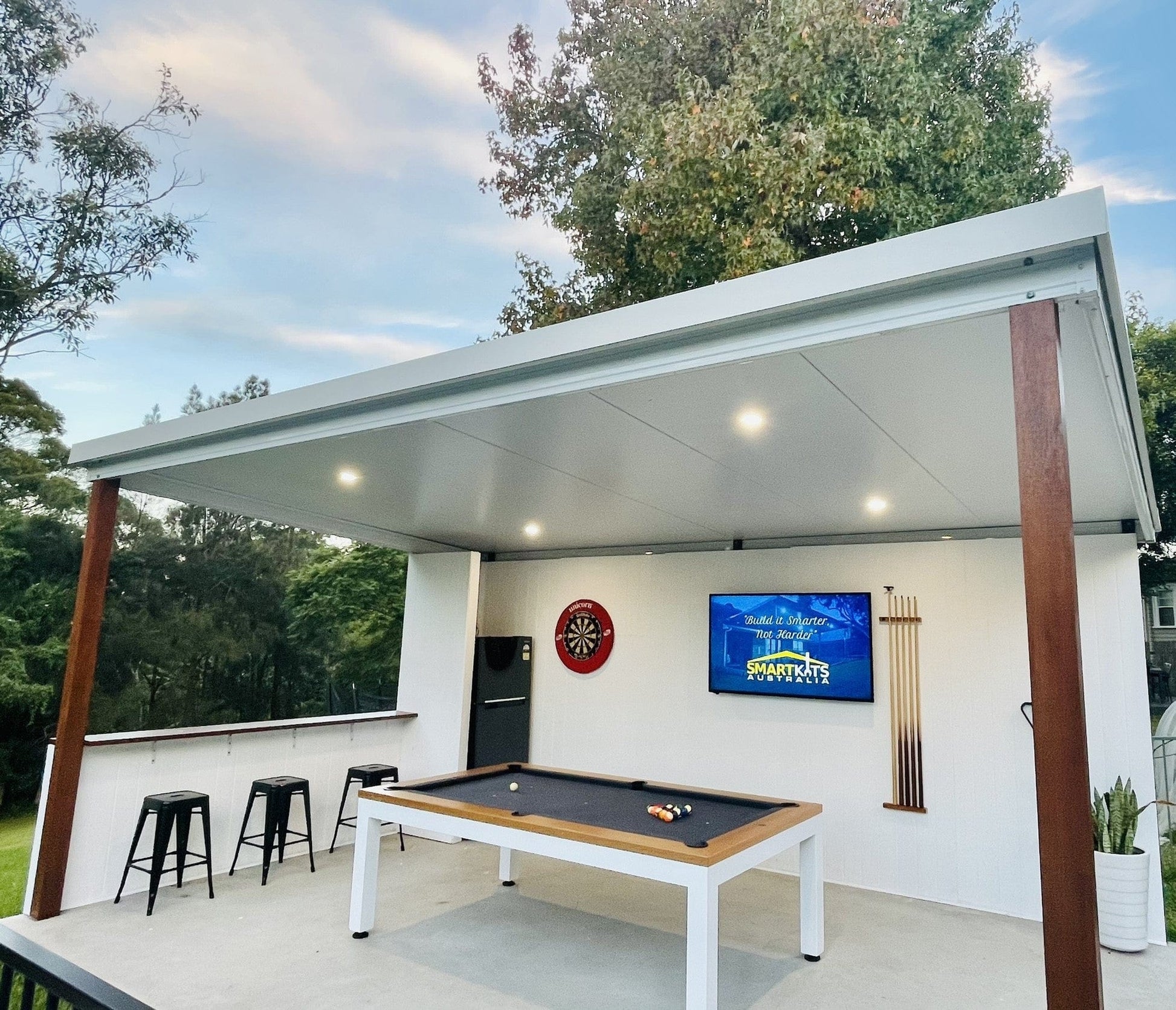 SmartKits Australia Free Standing, Flat Patio Roof- 3m (L) x 3m (W).