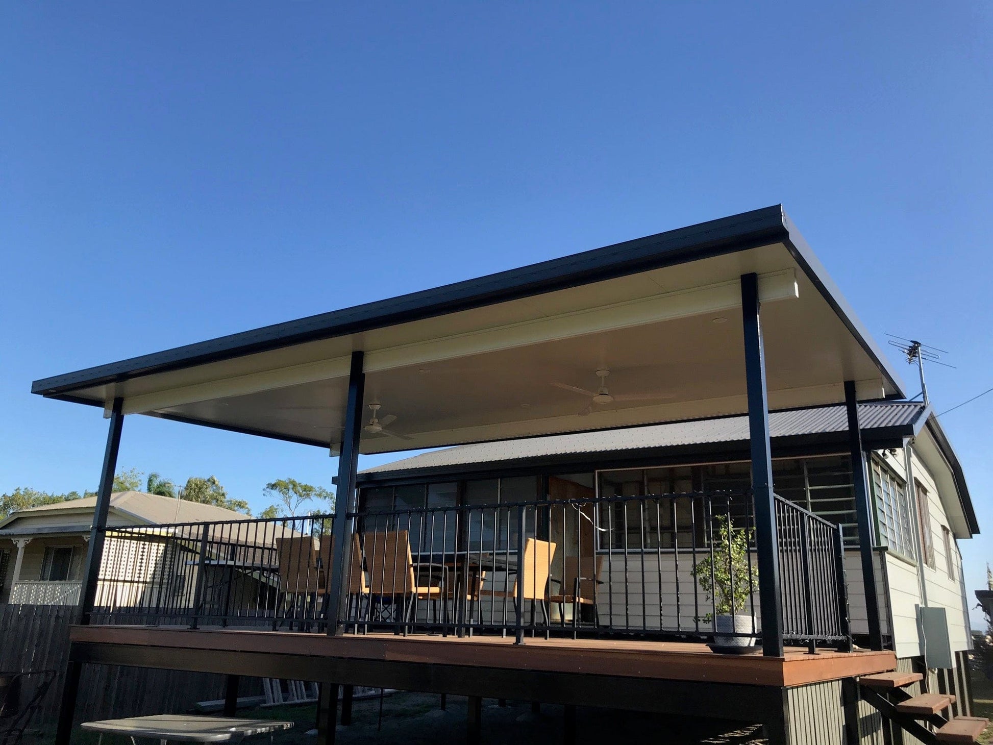SmartKits Australia Free Standing, Flat Patio Roof- 3m (L) x 3m (W).